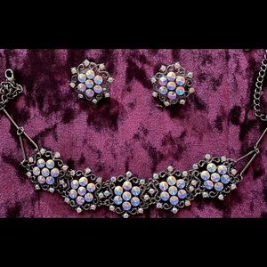 Flower Necklace and Earrings Set